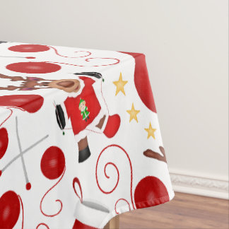 Mantel Niños Navideños Cuerno Rojo Adorable Reno
