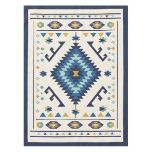 Mantel Nómada Horizonte Azul – Diamante Tribal Minimalist