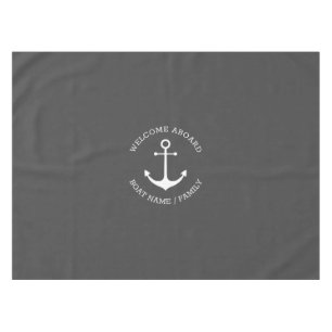Mantel Nombre del barco personalizado gris de carbón vege