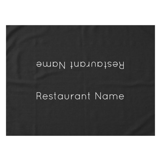 Mantel Nombre del restaurante Plantilla de texto en blanc (Frente (Horizontal))