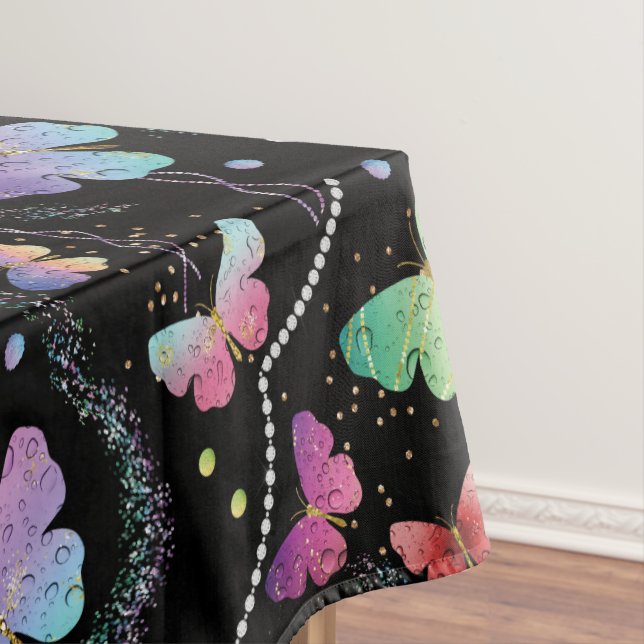 Mantel Nombre personal Elegante Morado Brillante Mariposa (In Situ)