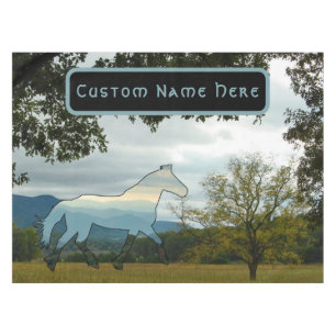 Mantel Nombre personalizado Campo Montañas de silueta de