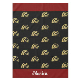 Mantel Nombre personalizado oro arcoiris y negro