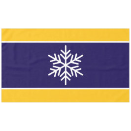 Mantel Nordic White Snowflake Naval Rayas Amarillas Azule