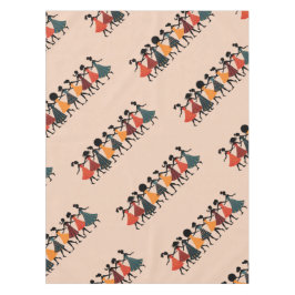 Mantel Nueve Damas Danzando Stencil Recorte Estilo Retro 