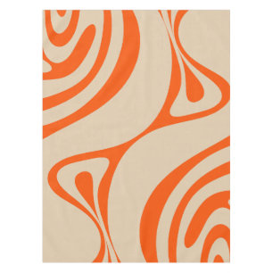 Mantel Nuevo Naranja de patrón retro trippy de resumen de