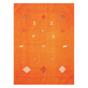 Mantel Oasis del atardecer: Naranja Heredado Boho Marroqu