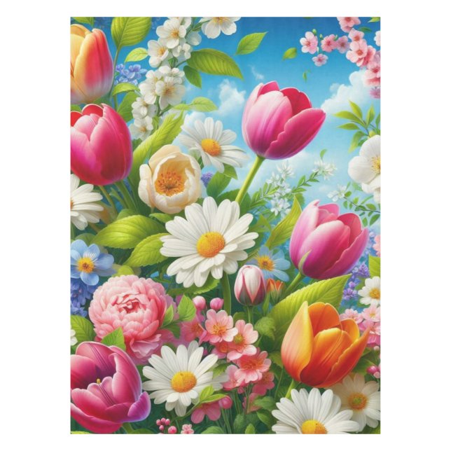 Mantel Obra de arte floral/primavera (Anverso)