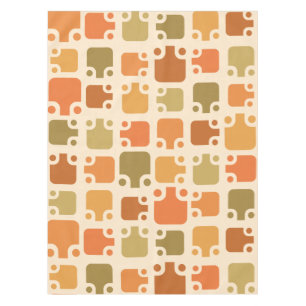 Mantel Ochre De Patrón Moderno De Mediados Del Siglo