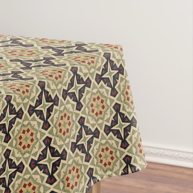 Mantel Ochre Mustard Yellow Olive Green Tribal Art (In Situ)