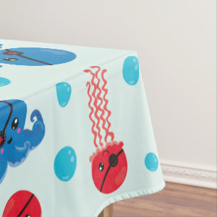 Mantel Octopus pirata, medusas piratas, animales marinos