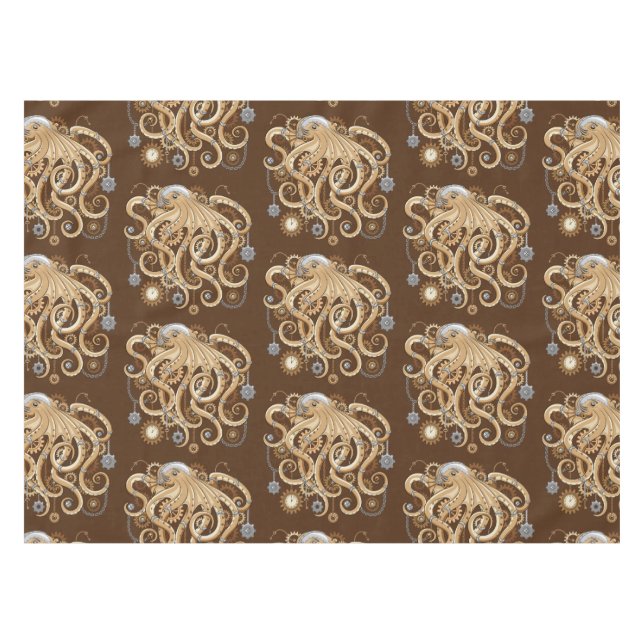 Mantel Octopus Steampunk Surreal Retro Style Machine (Frente (Horizontal))