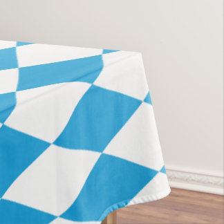 Mantel Oktoberfest Baviera azul y blanco grande diagonal