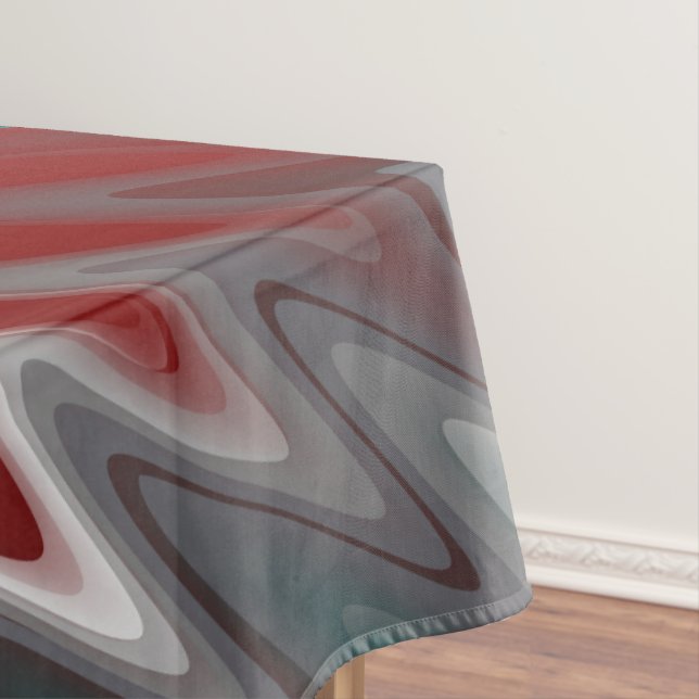 Mantel Olas grises en azul verde burgundy (In Situ)