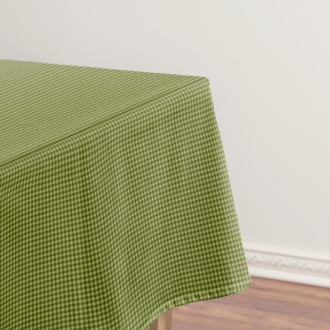 Mantel Olive Green Gingham-52x70 COTTON TABLECLOTH (In Situ)
