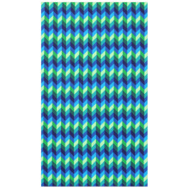 Mantel Ombre Verde Azul Chevrons Gran Pestaña