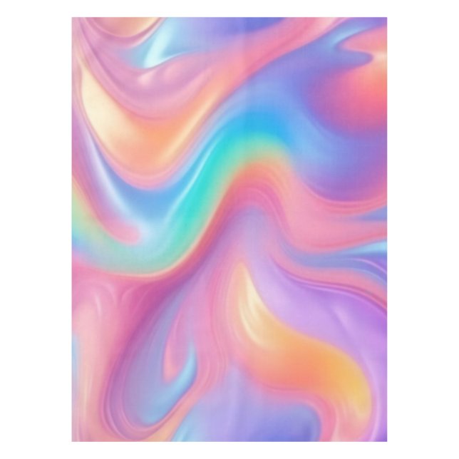 Mantel Ondas abstractas de neón rosa azul (Anverso)