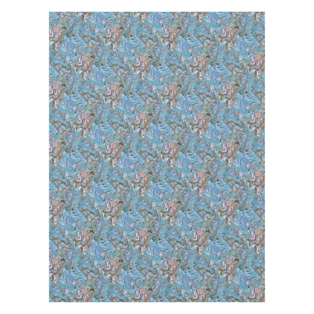 Mantel Ondas En El Arte Abstracto De La Pura Acrílica Azu (Anverso)