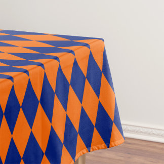 Mantel Orange and Blue Harlequin Checkered Design 