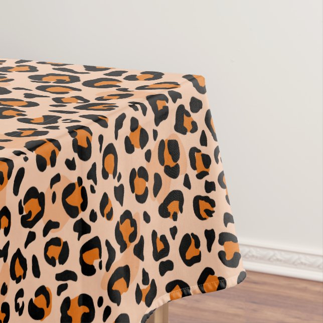 Mantel Orange and Brown Leopard Print (In Situ)