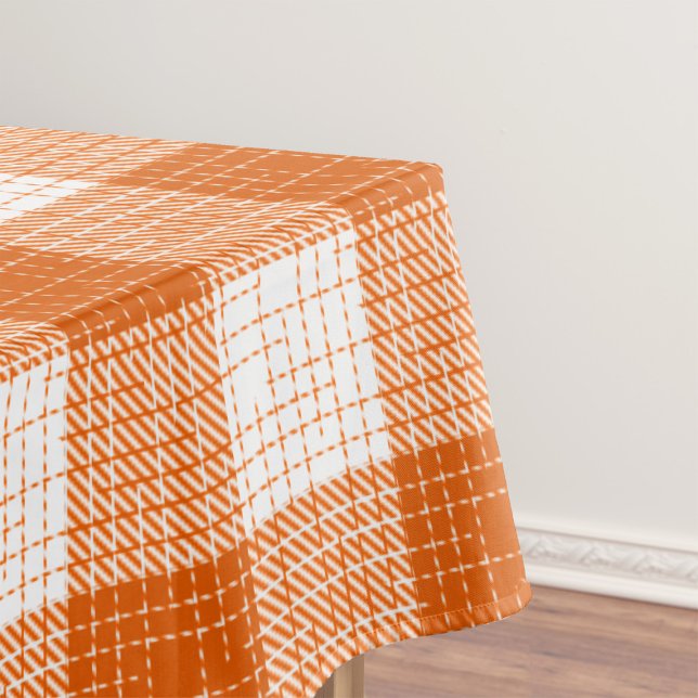 Mantel Orange and White Bold Checkered Plaid Design  (Subido por el creador)