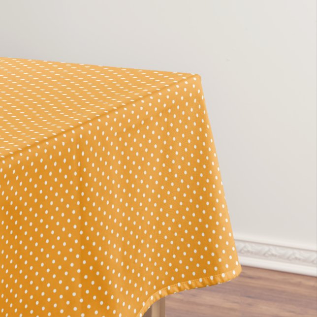 Mantel Orange and White Polka Dots (In Situ)