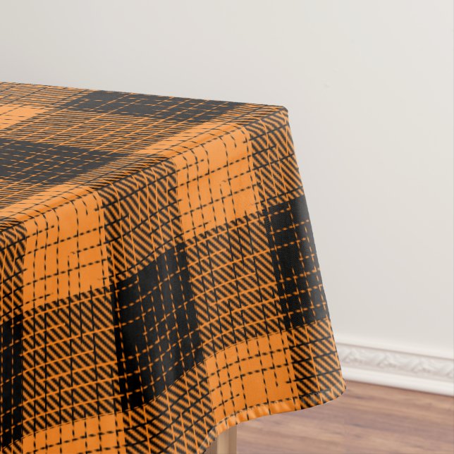 Mantel  Orange Black Crosshatch Buffalo Check (In Situ)