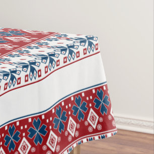Mantel Ornamento azul rojo