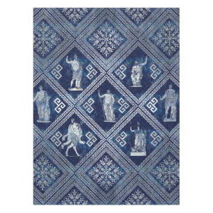 Mantel Ornamento de deidades griegas y clave del meandro