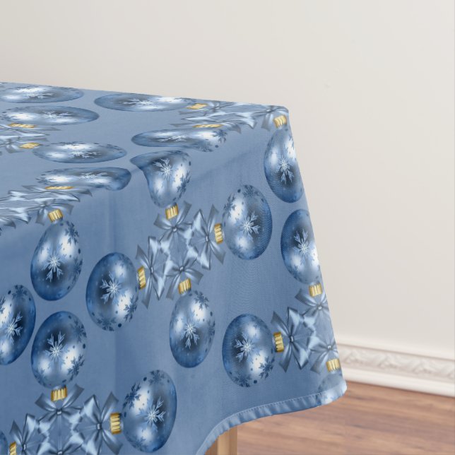 Mantel Ornamentos de Navidad Tablero Elegante Azul (In Situ)