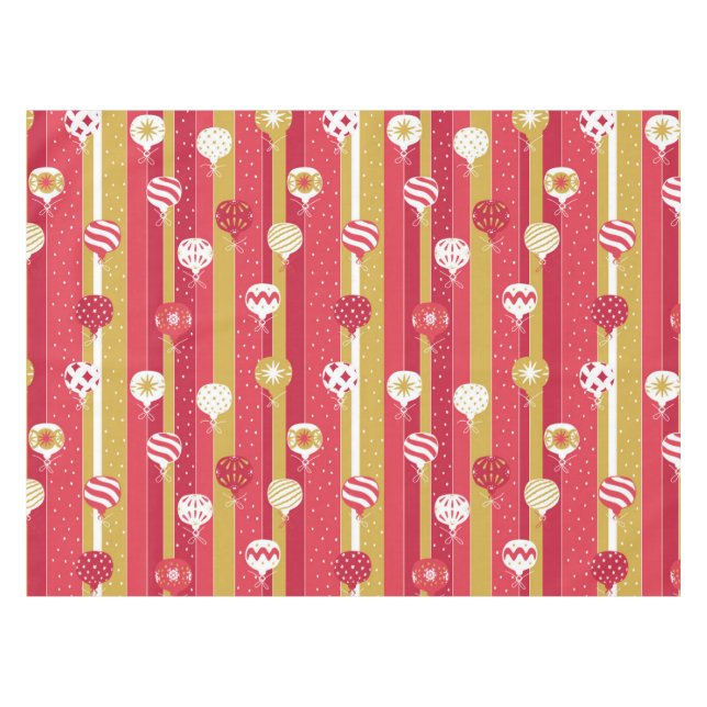 Mantel Ornamentos del árbol de navidad rojo amarillo (Frente (Horizontal))