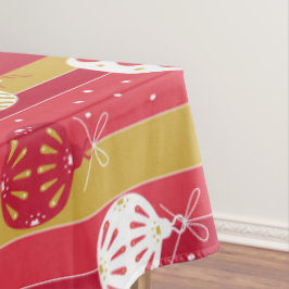 Mantel Ornamentos del árbol de navidad rojo amarillo
