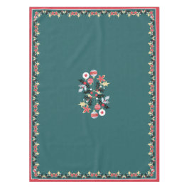 Mantel Ornamentos dorados y plateados de vacaciones Verde