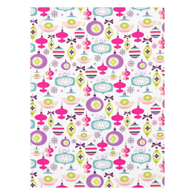 Mantel Ornamentos retros brillantes del navidad (Anverso)