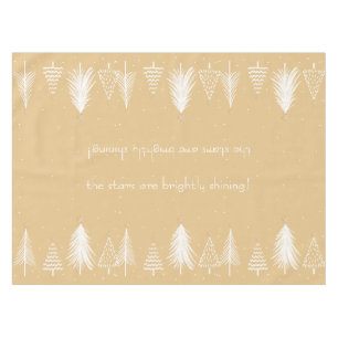 Mantel Oro, blanco, estrellas de árbol de Navidad elegant