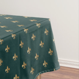 Mantel Oro elegante como fleur de lis en verde oscuro mar