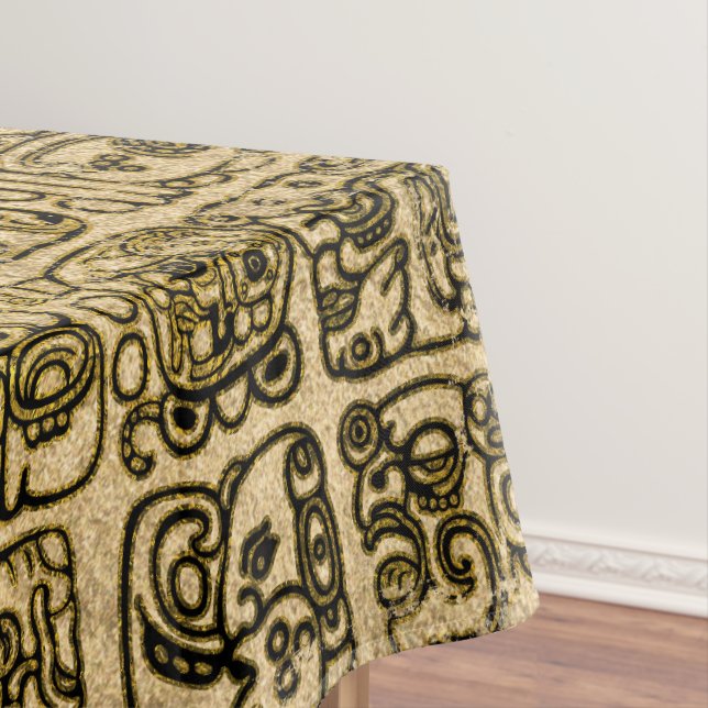 Mantel Oro maya y azteca de los glyphs en textura del (In Situ)