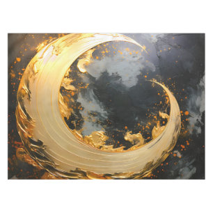 Mantel Oro Negro Remolino Abstracto Moderno Luna