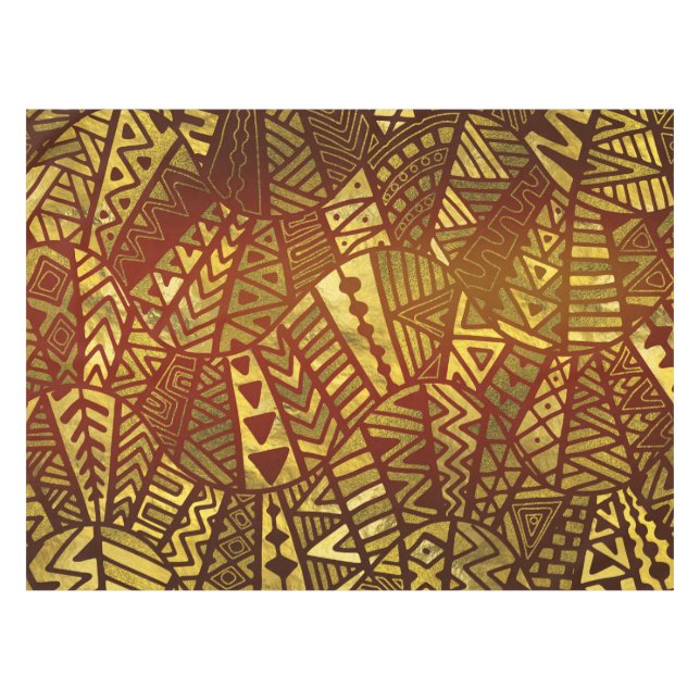 Mantel Oro y Brown tribales del modelo de Boho (Frente (Horizontal))