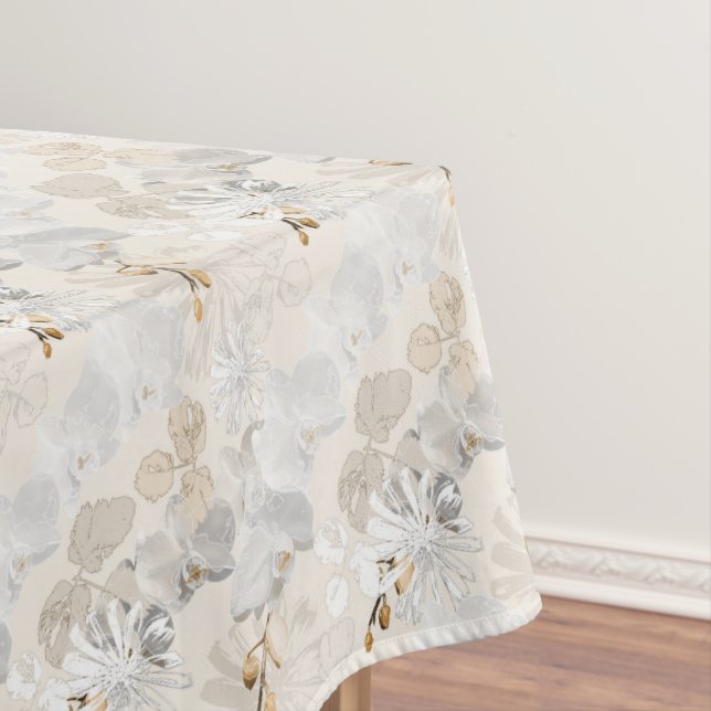 Mantel orquídeas blancas en una crema clara  (In Situ)