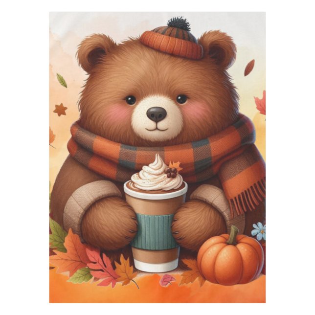 Mantel Oso de otoño rústico/vintage (Anverso)