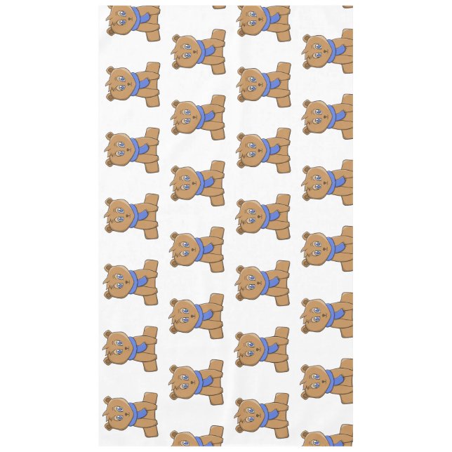 Mantel Oso de peluche con un pañuelo azul (Anverso)