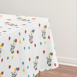 Mantel Oso panda con globos blanco