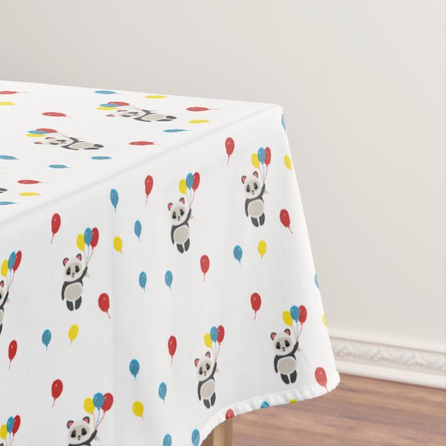 Mantel Oso panda con globos blanco (In Situ)