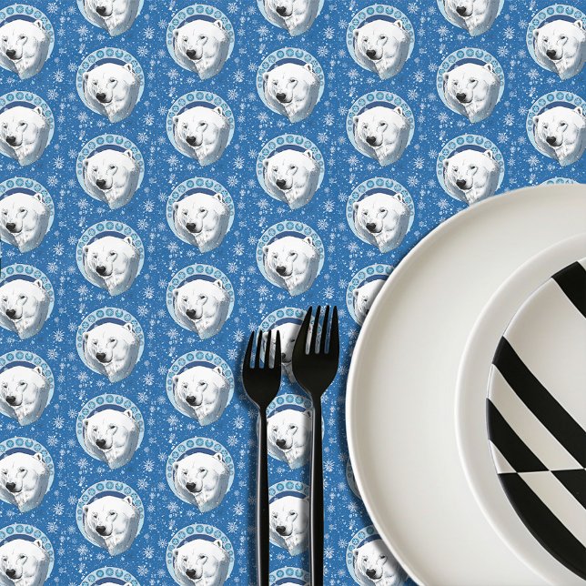 Mantel Oso polar Snowflakes Art Nouveau (Subido por el creador)