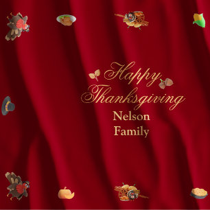Mantel otoño feliz personalizado de Acción de Gracias
