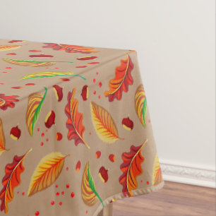 Mantel Otoño Hojas Nueces Patrón de castañas elegante Caí