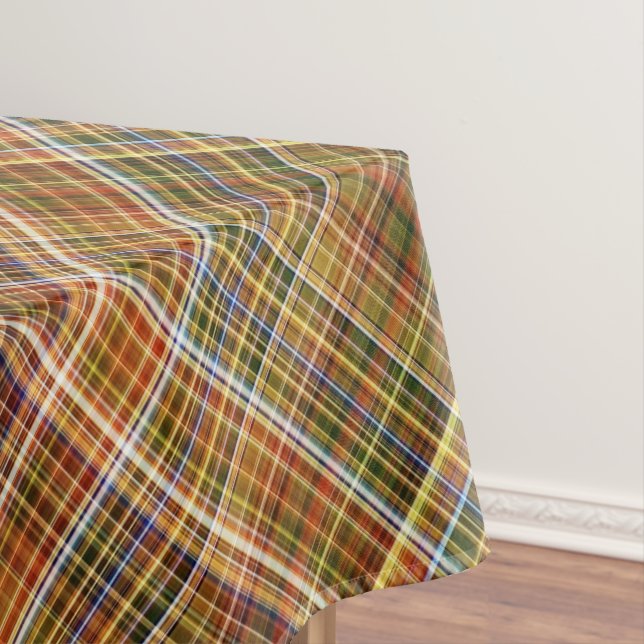 Mantel Otoño Sycamore Brown, Green y Blue Plaid (In Situ)