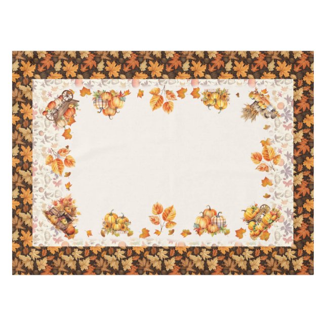 Mantel Otoño Tablero Rectangular de Acción de Gracias (Frente (Horizontal))