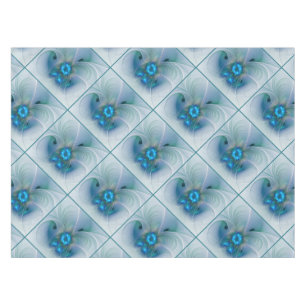 Mantel Ovaciones de pie, fractal azul turquesa abstracto